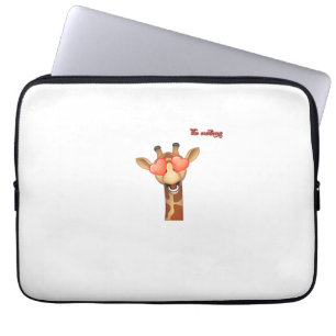 Emoji-Liebe-Augen-Giraffe-Gesicht Laptopschutzhülle