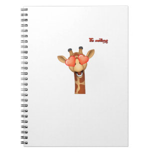Emoji-Liebe-Augen-Giraffe-Gesicht Notizblock