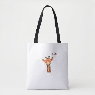 Emoji-Liebe-Augen-Giraffe-Gesicht Tasche