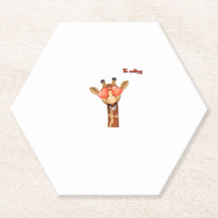 Emoji-Liebe-Augen-Giraffe-Gesicht Untersetzer
