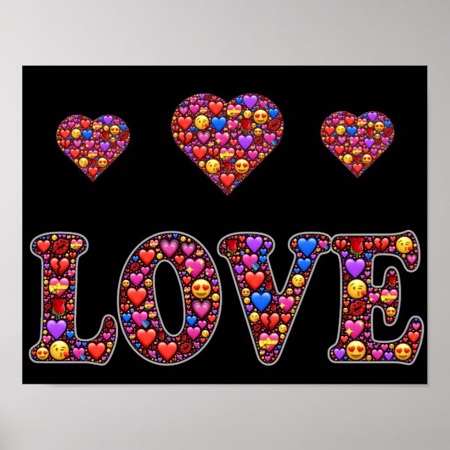 Emoji-Liebe-Poster Poster (Vorne)