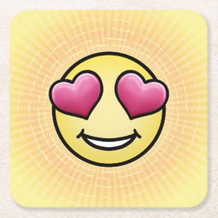 Emoji-Liebe Rechteckiger Pappuntersetzer