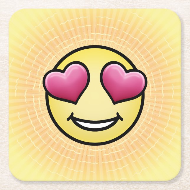 Emoji-Liebe Rechteckiger Pappuntersetzer (Vorderseite)