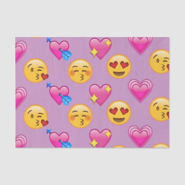 Emoji Liebe und Herz-rosa Muster Seidenpapier (Vorderseite)