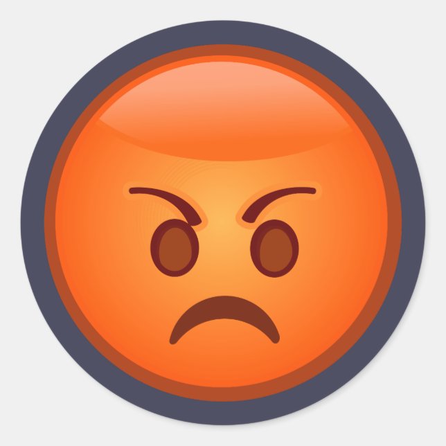Emoji Mad Face Runder Aufkleber (Vorderseite)