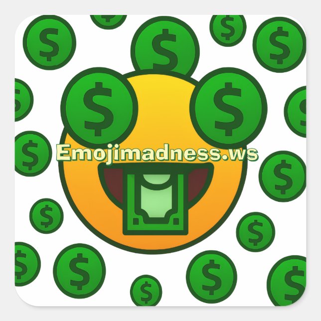Emoji Madness Quadratischer Aufkleber (Vorderseite)