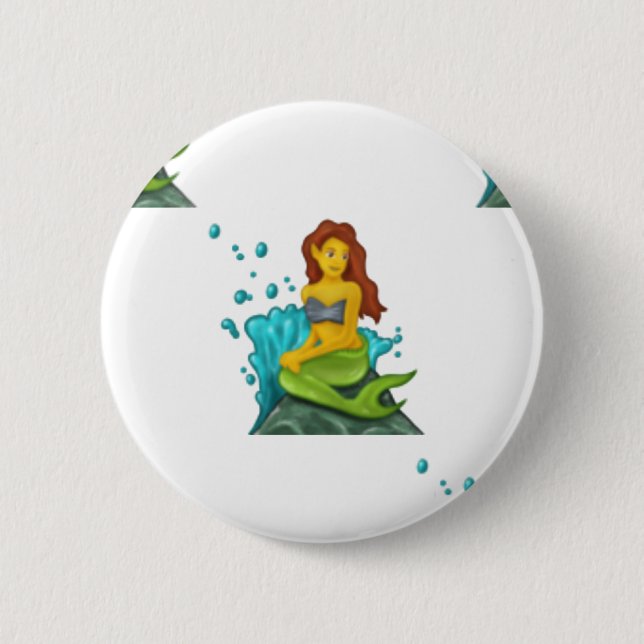 Emoji Meerjungfrau Button (Vorderseite)