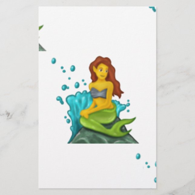 Emoji mermaid briefpapier (Vorderseite)