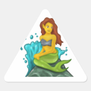 Emoji mermaid dreieckiger aufkleber