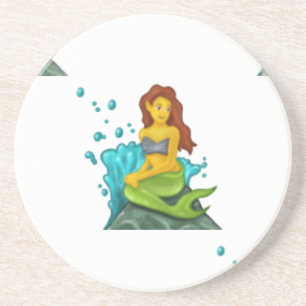 Emoji mermaid sandstein untersetzer