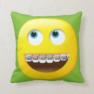 Emoji mit Braces Pillow Kissen