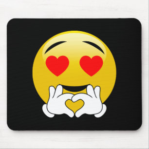 Emoji mit den Herz-Augen u. Händen Mousepad