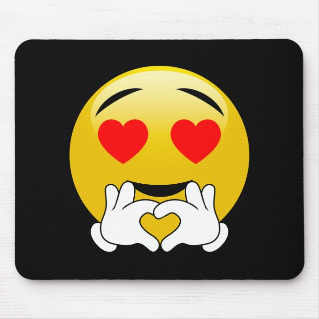 Emoji mit den Herz-Augen u. Händen Mousepad (Vorne)