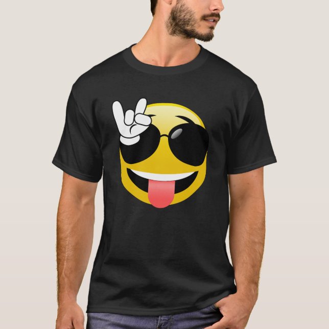 Emoji mit Felsen auf HandT - Shirt (Vorderseite)