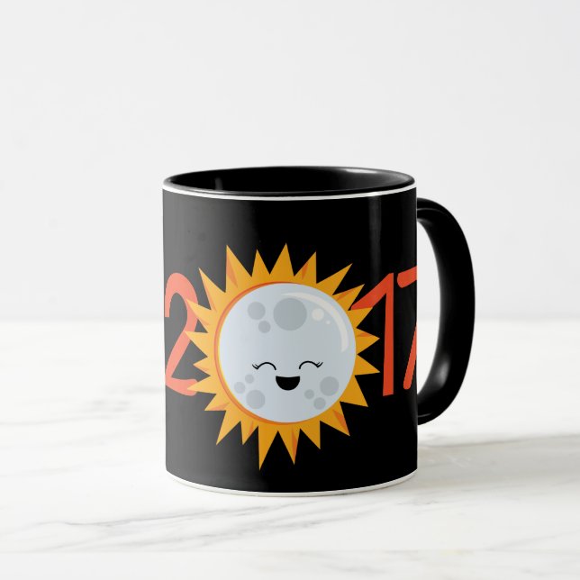 Emoji Mond-Gesamtsolareklipse-Tasse 2017 Tasse (VorderseiteRechts)