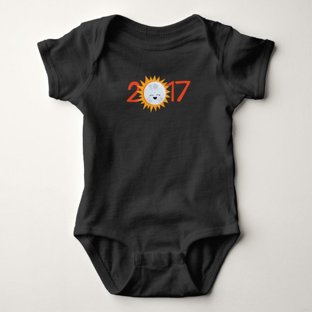 Emoji Mond-GesamtSonnenfinsternis 2017 Baby Strampler (Vorderseite)