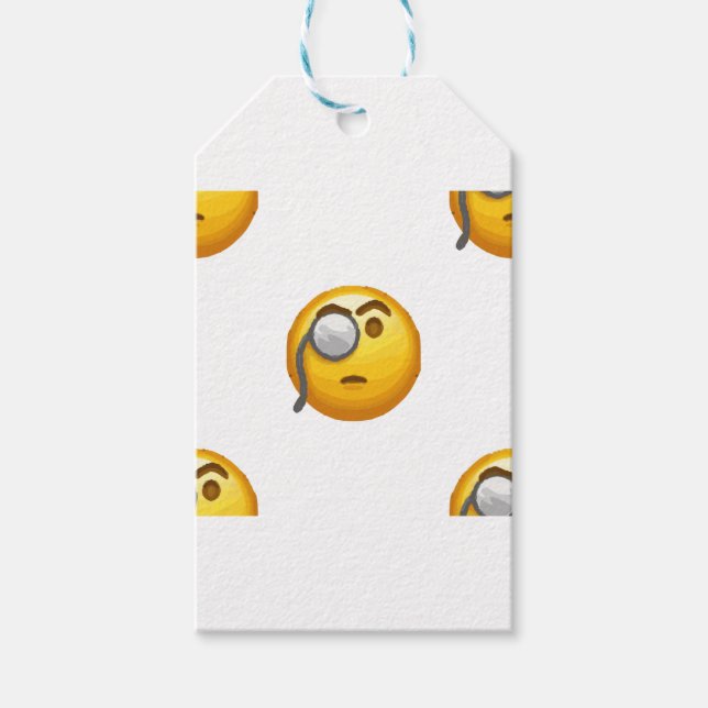 Emoji-Monokel Geschenkanhänger (Vorderseite)