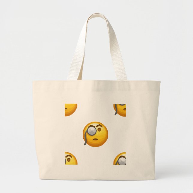 Emoji-Monokel Jumbo Stoffbeutel (Vorne)