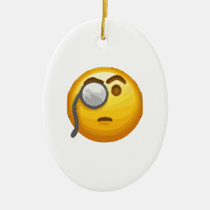 Emoji-Monokel Keramik Ornament