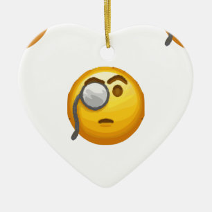 Emoji Monokel Keramikornament