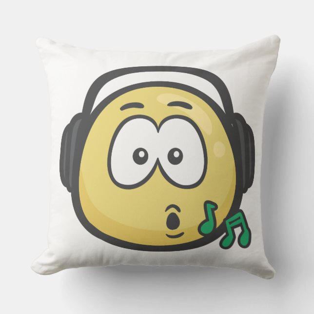 Emoji: Musik-Gesicht Kissen (Vorderseite)