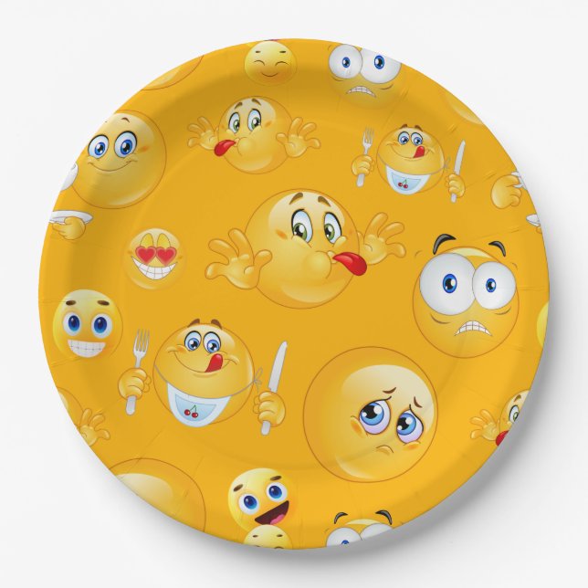 Emoji Muster 2 Pappteller (Vorderseite)