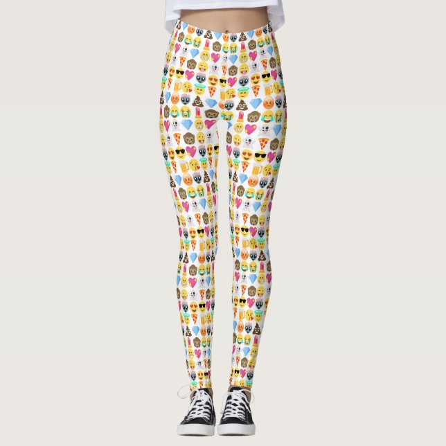 Emoji Muster Leggings (Vorderseite)