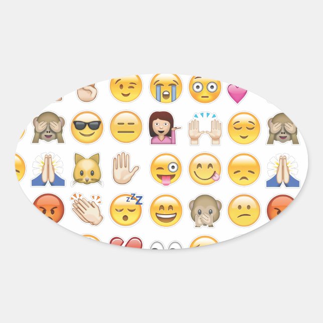 Emoji Ovaler Aufkleber (Vorderseite)