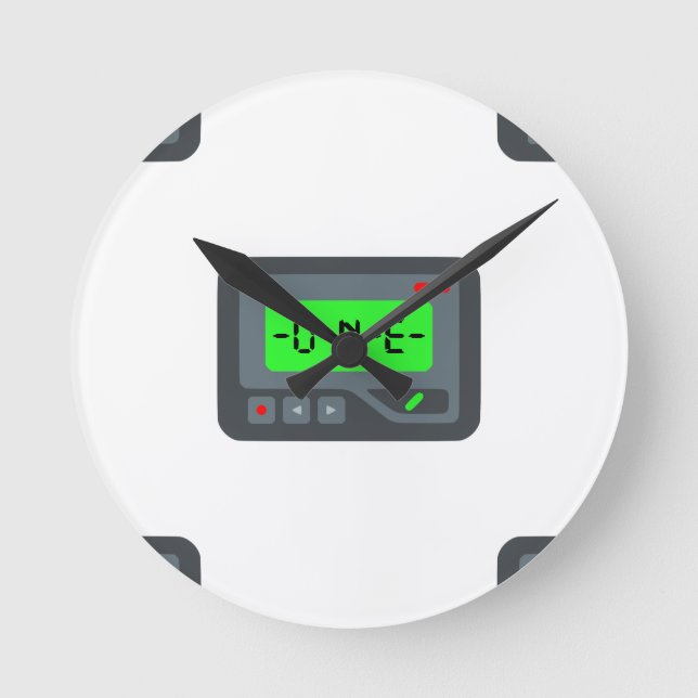 Emoji Pager Runde Wanduhr (Vorderseite)