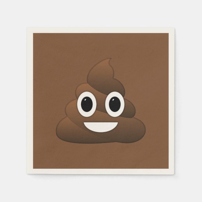 Emoji Paper Napkins gekackt, Standardcocktail Serviette (Vorderseite)