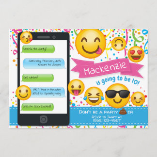 Emoji Party Geburtstag Einladungen Confetti