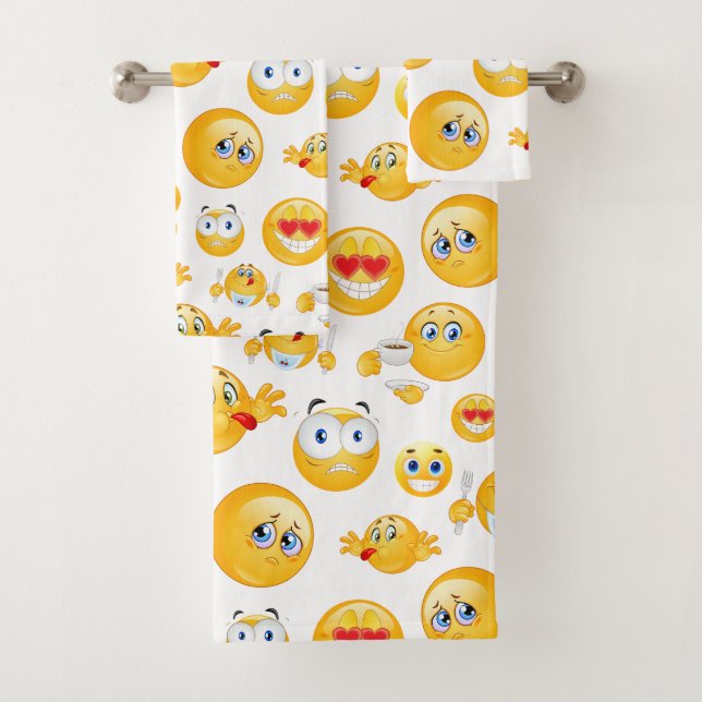 Emoji Pattern Badhandtuch Set (Insitu)