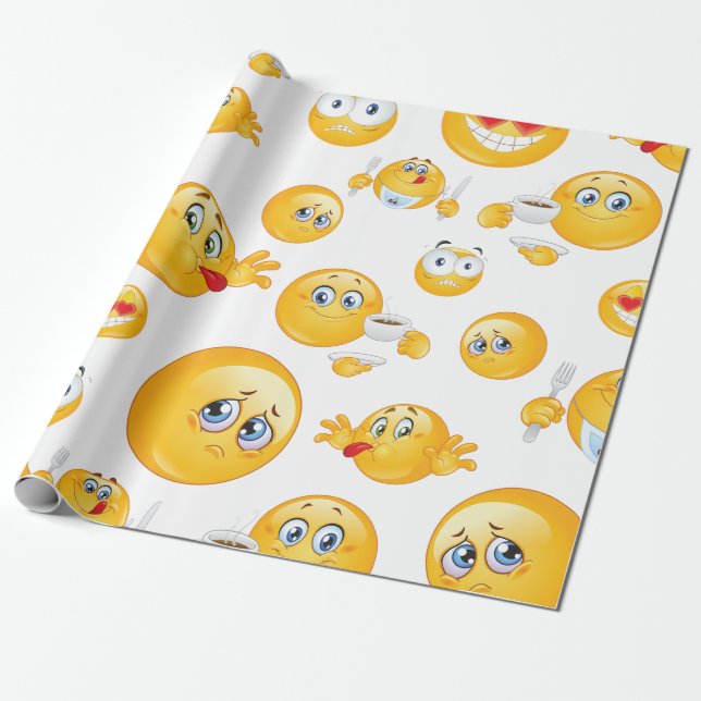 Emoji Pattern Geschenkpapier (Ungerollt)