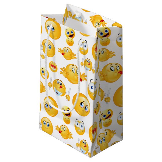 Emoji Pattern Kleine Geschenktüte (Vorderseite Schrägansicht)