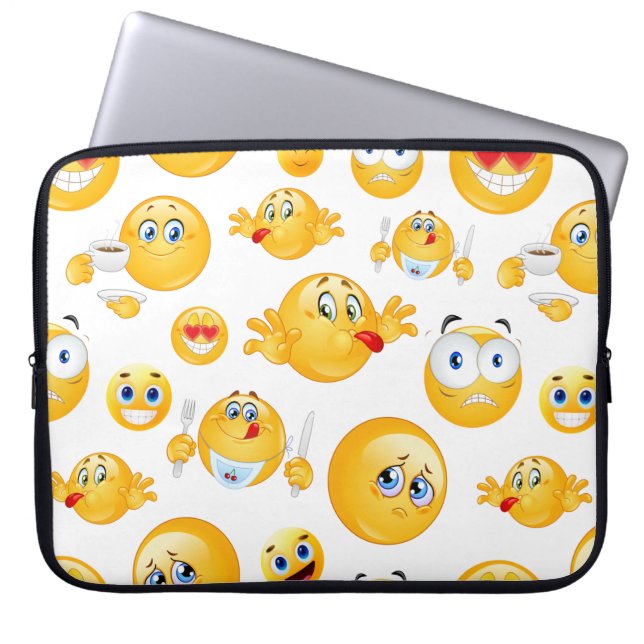 Emoji Pattern Laptopschutzhülle (Vorderseite)