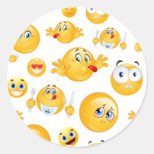 Emoji Pattern Runder Aufkleber