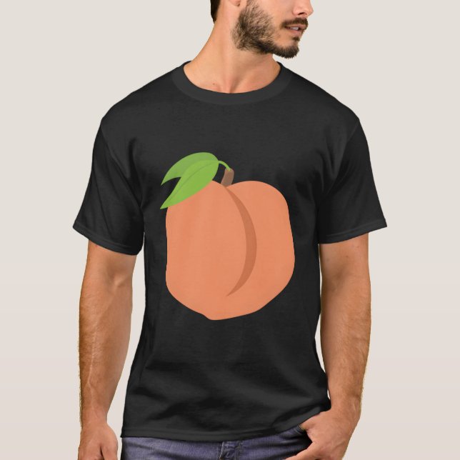 Emoji Peach Fuzzy Fruit Ga Atlanta Bodenmoticon T-Shirt (Vorderseite)
