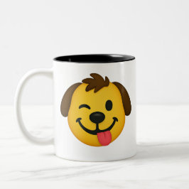 Emoji Perro Divertido – Estilo Kawaii para Amantes Zweifarbige Tasse