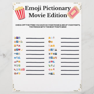 Emoji Pictionary – Film Edition | Ausdruckbares Sp Briefbogen