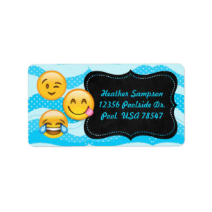 Emoji Pool-Party-Tafel-Adressen-Etiketten Adressaufkleber