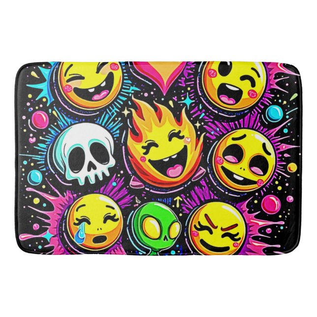 Emoji Pop Art Badematte (Vorderseite)