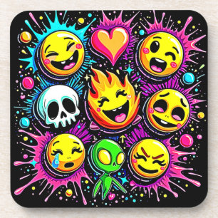Emoji Pop Art Getränkeuntersetzer