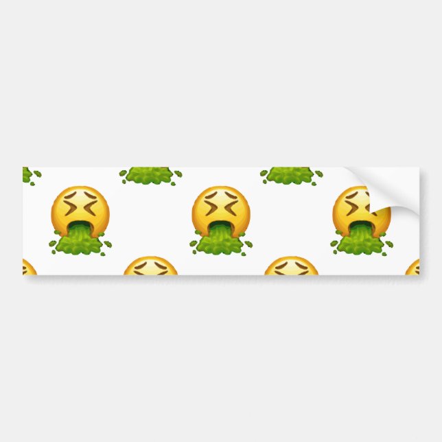 Emoji Puking Autoaufkleber (Vorne)