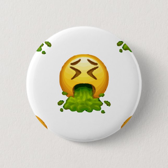 Emoji Puking Button (Vorderseite)