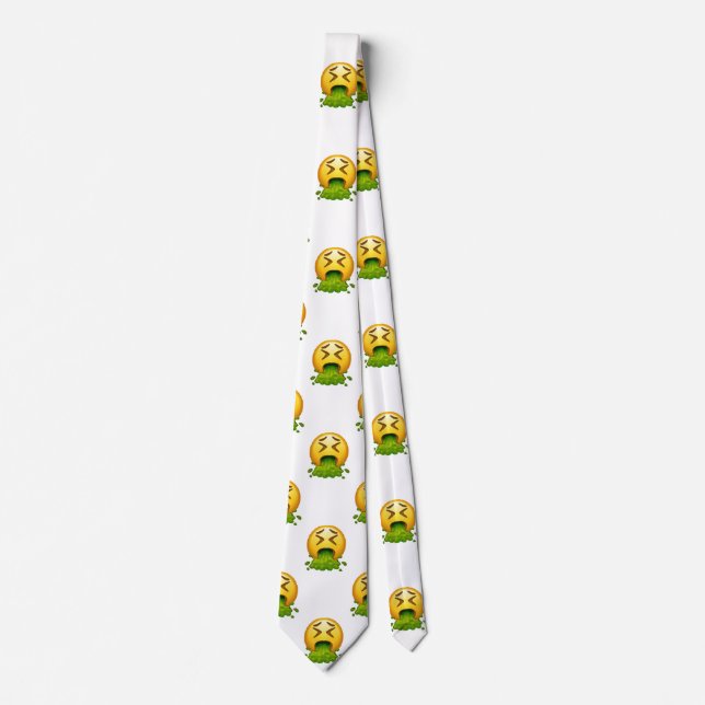 emoji puking, cravate homme necktie (Devant)