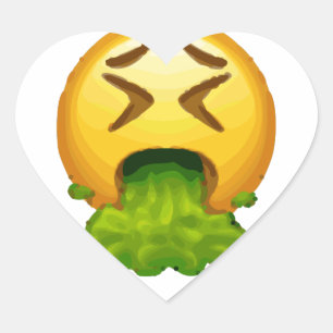 Emoji Puking Herz-Aufkleber