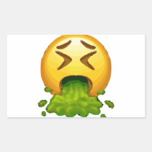 Emoji Puking Rechteckiger Aufkleber