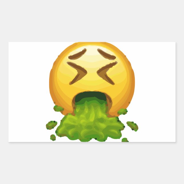 Emoji Puking Rechteckiger Aufkleber (Vorderseite)