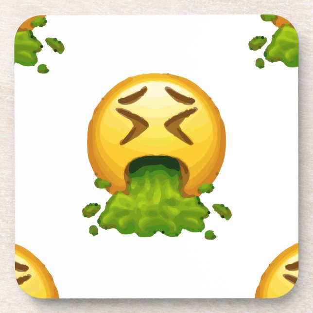 Emoji Puking Untersetzer (Vorderseite)