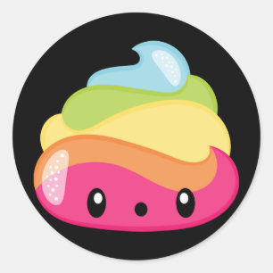 Emoji Raimbow Kackte! Runder Aufkleber